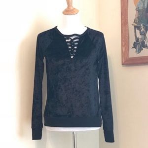 No Comment Crushed velvet sweatshirt